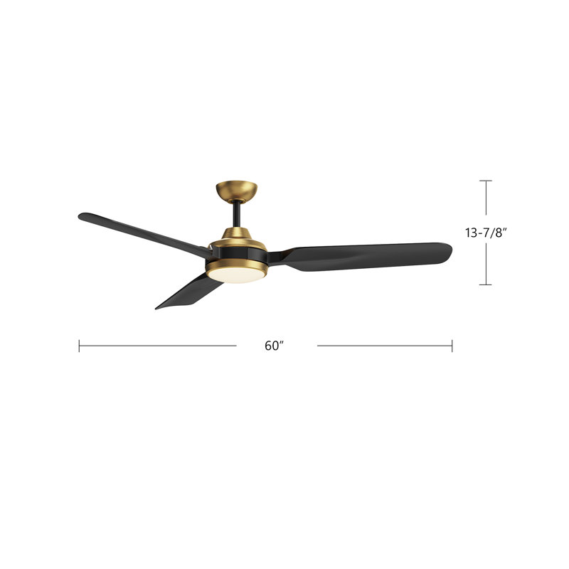 Fremont LED Downrod Ceiling Fan, Matte Black