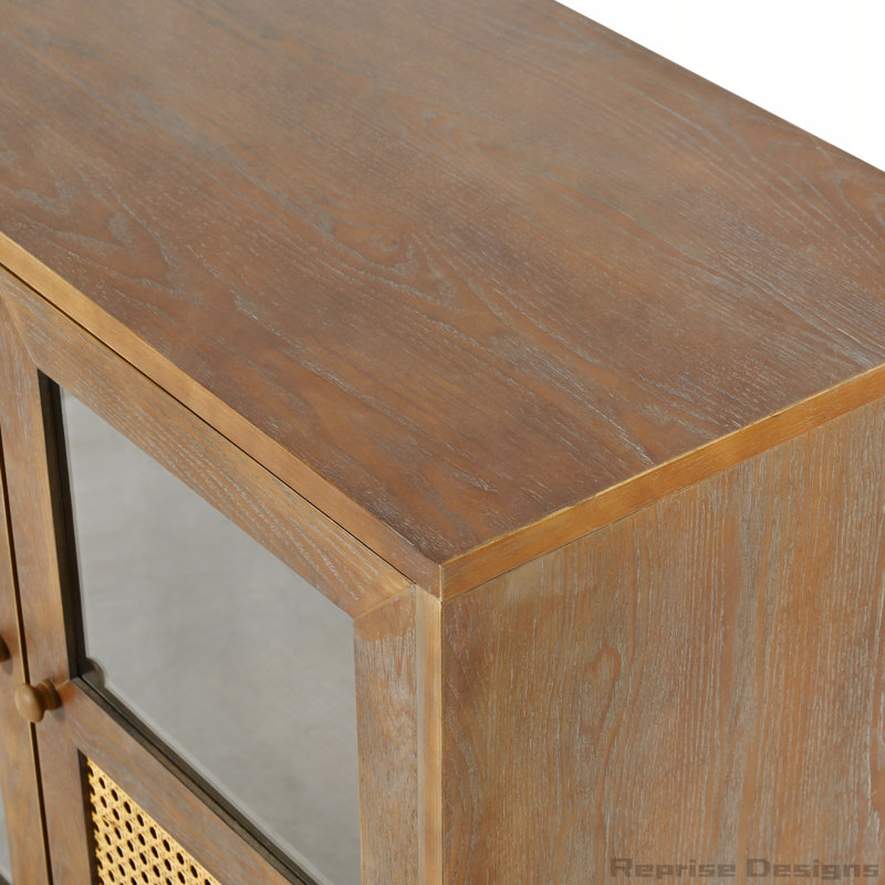 Buffet rétro à 4 portes avec grand espace de rangement, Brun antique