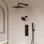 Système de pomme de douche thermostatique double, robinet de douche à pluie haute pression mural 12 "avec douchette