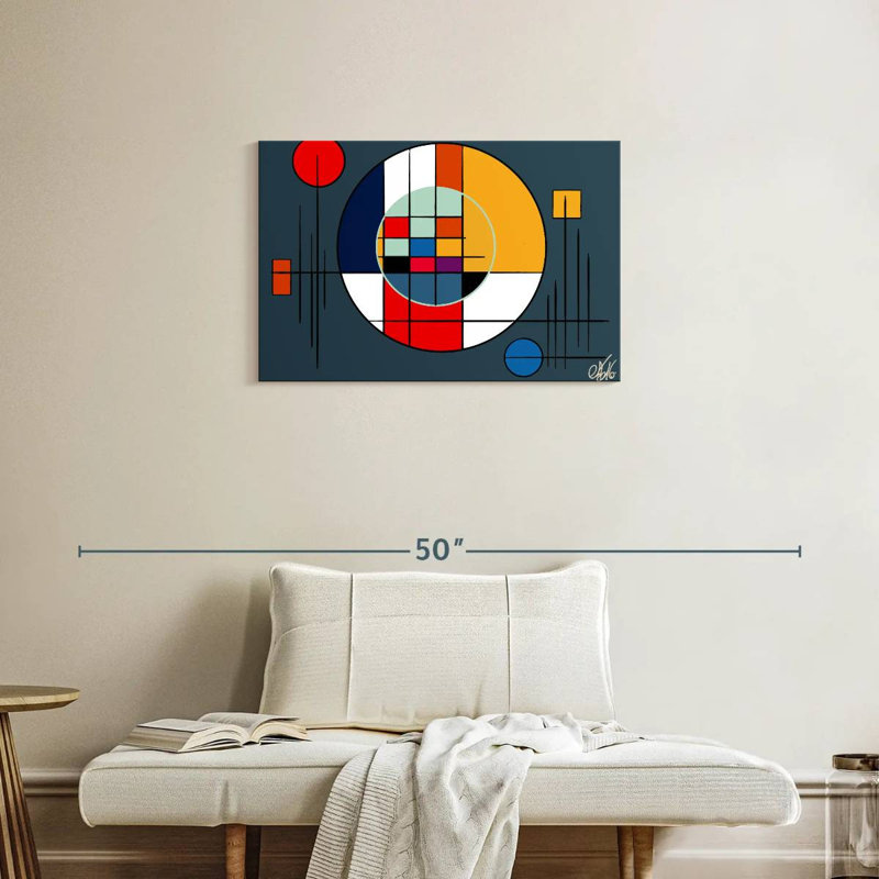 Suprématisme abstrait géométrique, H 20 po x l 30 po
