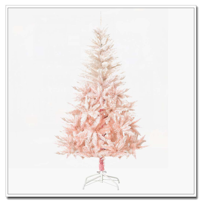 Arbre de Noël artificiel épinette rose 7 pi, H 7 pi