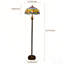 Lampe sur pied de 64 po de style Tiffany avec abat-jour en verre coloré et base en résine-970309550