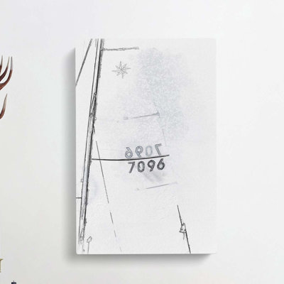Setting Sail in Sydney in Abstract - Wrapped Canvas Drawing - Wrapped Canvas