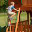 Backyard Discovery Skyfort II Cedar Wood Swing Set with Clubhouse, Crow’s Nest, Monkey Bars, 10-Foot Wave Slide & Picnic Table
