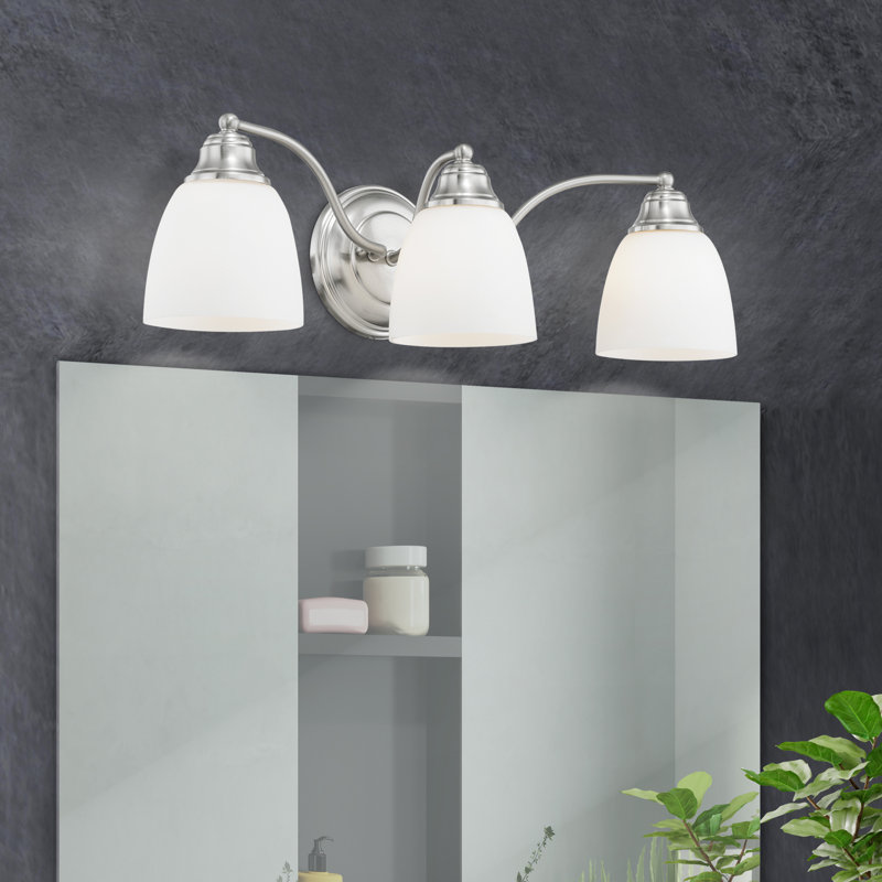 Éclairage de salle de bain à intensité variable 3 lumières Mayday, Nickel brossé
