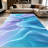 1PC Abstract Liquid Swirl Teal Lavender Gradient area rugs for Living Room, Soft and Comfortable, Suitable for all seasons, easy-to-maintain, machine washable Indoor floor mat, Under Table Farmhouse suitable for Dining Table, Bedroom, Entryway, Back-129467028
