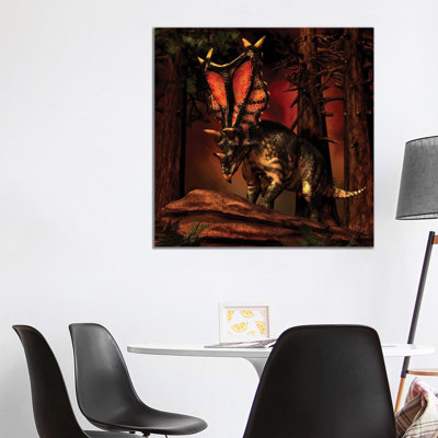 Chasmosaurus Was a Ceratopsid Dinosaur from the Upper Cretaceous Period 1 Piece Wrapped Canvas Painting