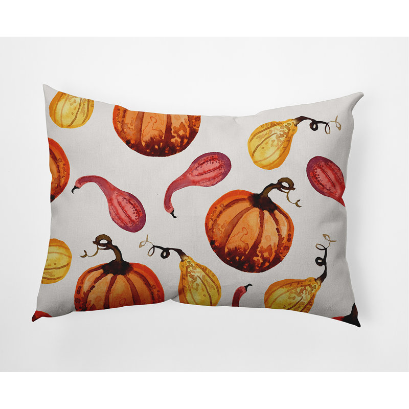 Gourds Outdoor Reversible Throw Pillow, Off-White