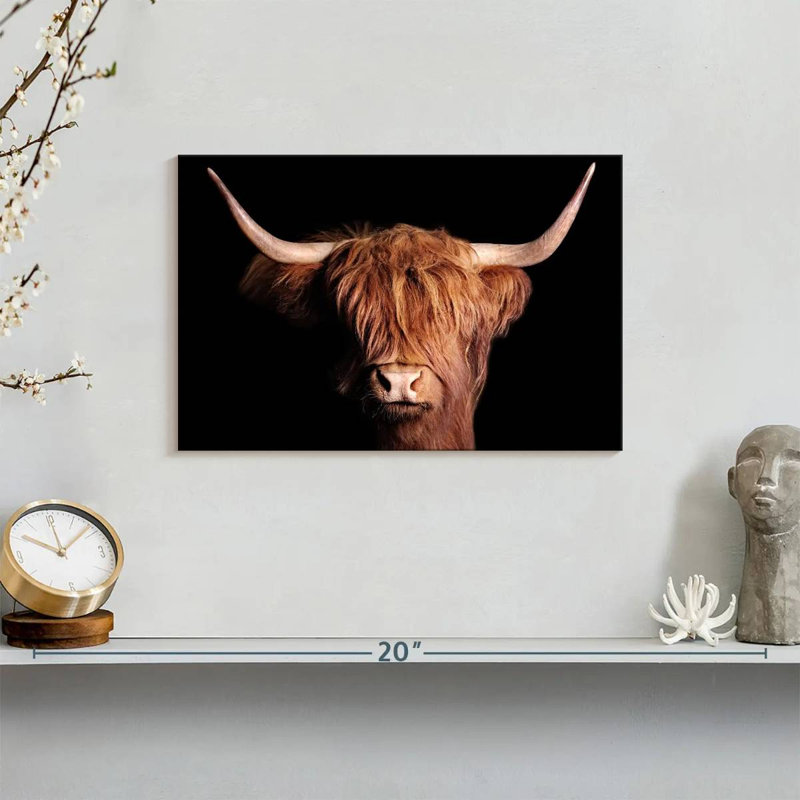 " Scottish Highland Cow ", 8" H x 12" W x 1" D