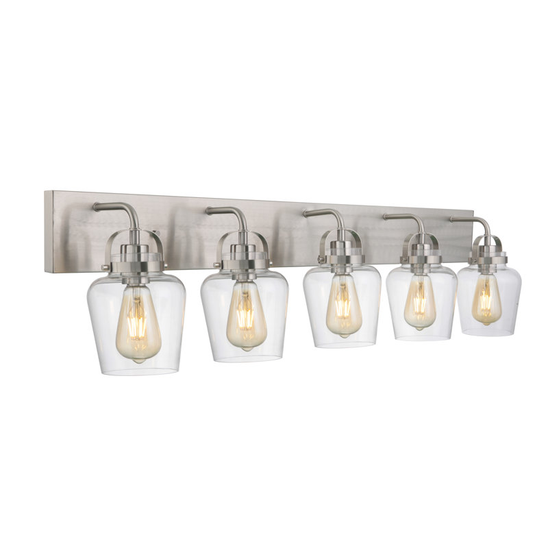 Éclairage pour salle de bain 5 lumières Trystan, Nickel poli brossé