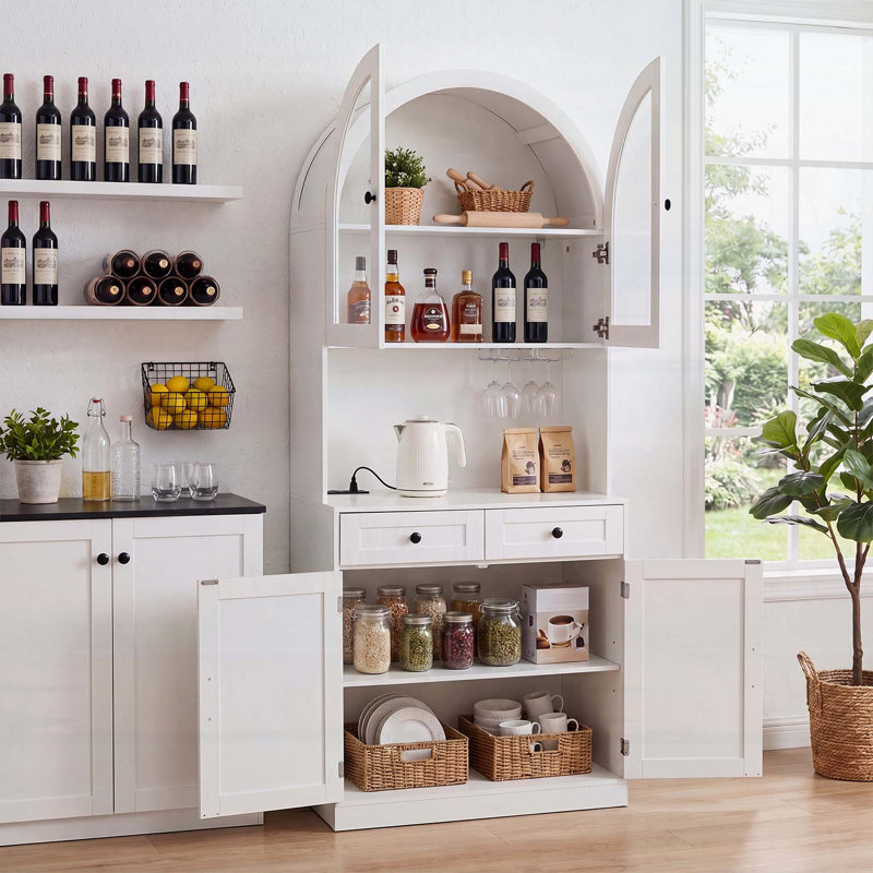 Grand garde-manger arqué Farmhouse, White