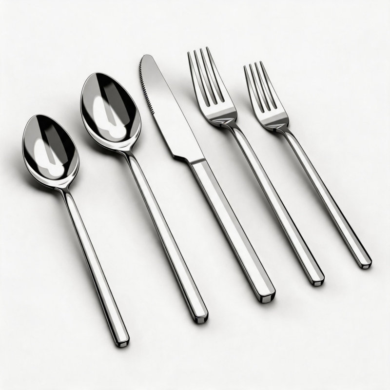 Ensemble de couverts 40 pièces pour 8 en acier inoxydable 18/10, poli miroir, lavable au lave-vaisselle