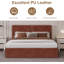 Grand cadre de lit tapissier avec tête de lit, lit plateforme, capacité de poids de 900 lb, silencieux, aucun sommier requis, assemblage facile, brun-1492122594-1492122593