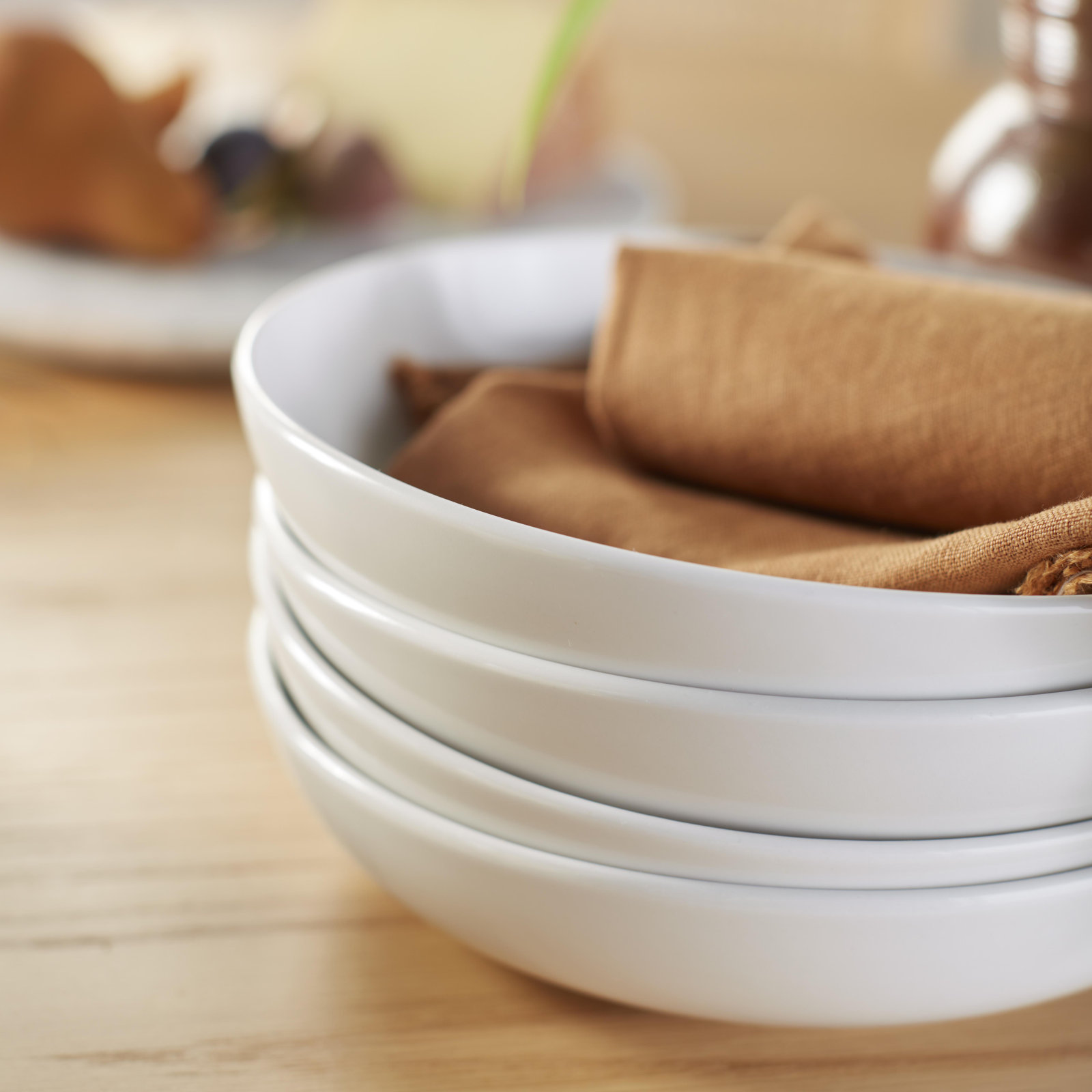 Malmesbury Universal Stoneware Pasta Bowl, White