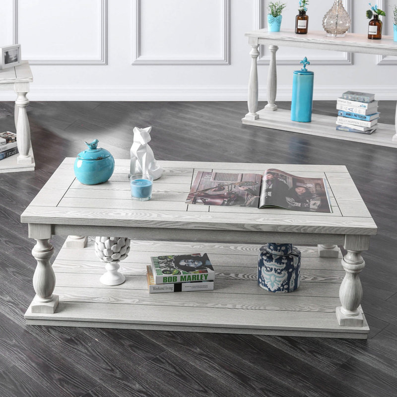Table de salon blanche antique 1 pièce