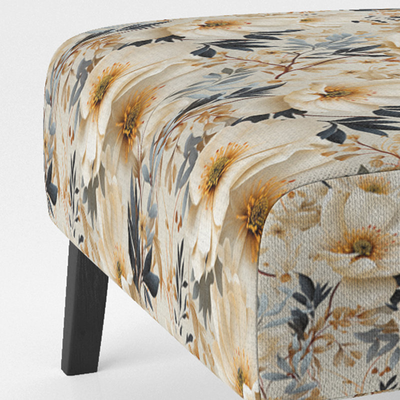 Fauteuil de chambre d'appoint rembourré Autumn Boho Chic Poppy Blooms II