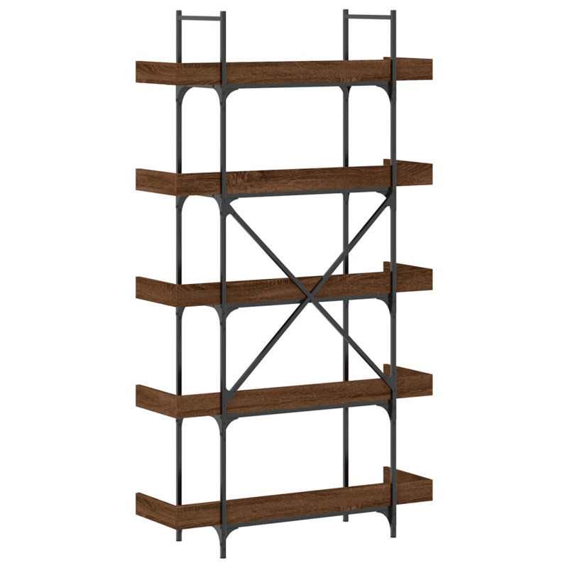 Yasiel Bookcase, Brown Oak, (5 Shelves) 71.10" H x 39.40” W x 13”D