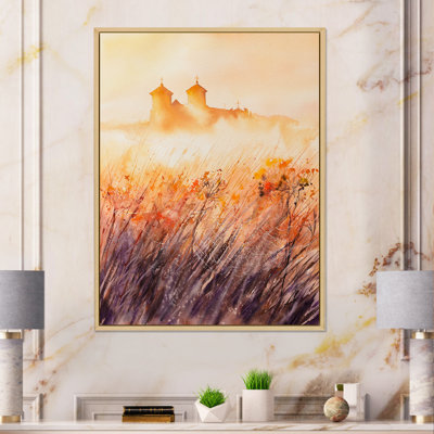 Monastère bénédictin au lever du soleil en Pologne - peinture sur toile