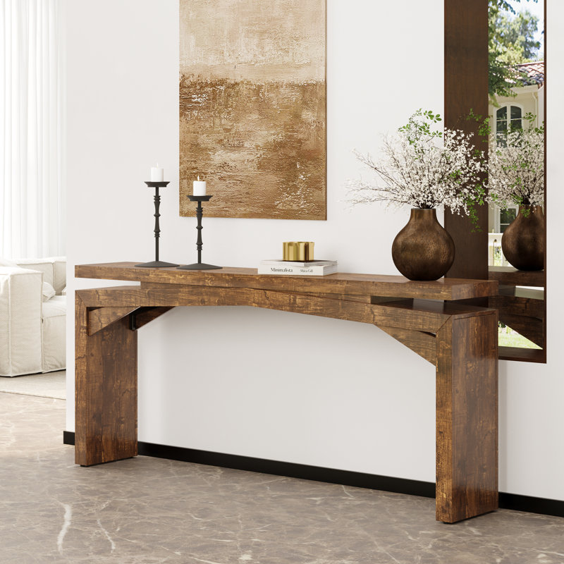  Console de 70 po de longueur, Bois brun foncé