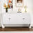Four-Door Ash Veneer Storage Cabinet with Curved Legs – Hallway, Entryway & Living Room Furniture,White-1082262596