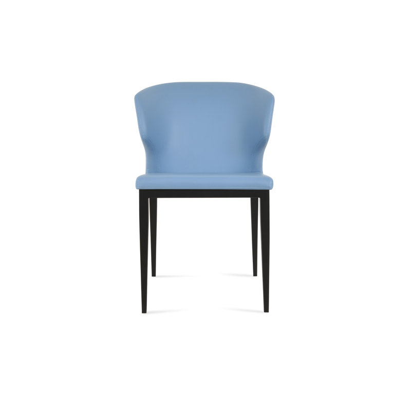 Amed Mw Side Chair, Black, Leatherette Blue