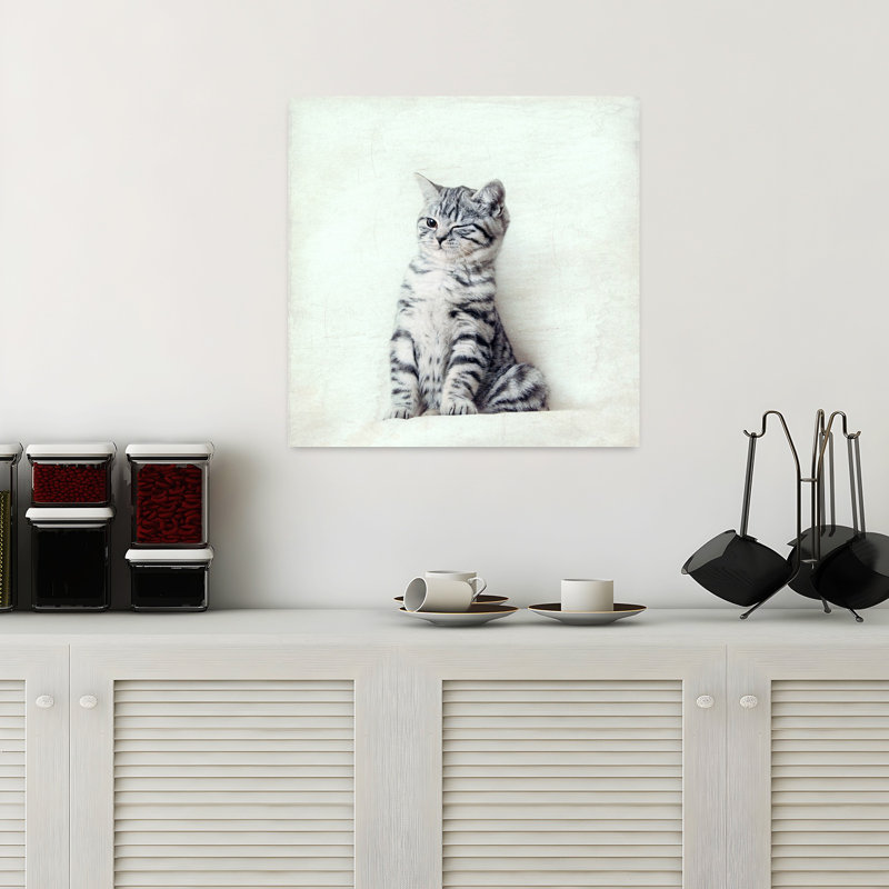 Art contemporain de chat, H 18 po x l 18 po