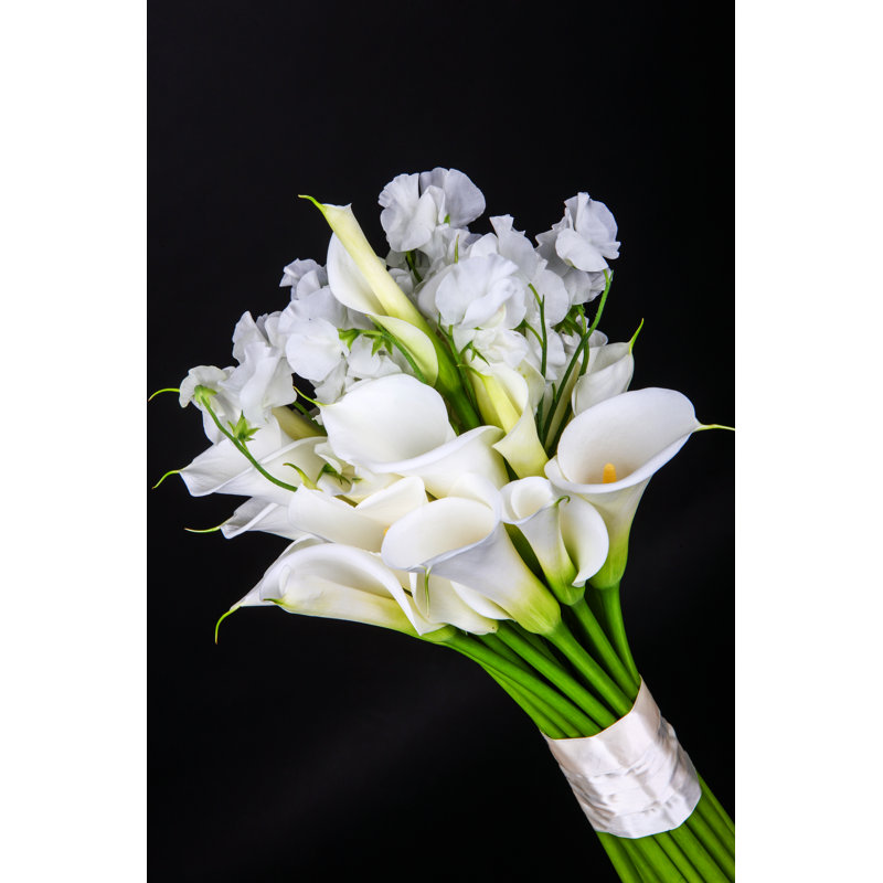 Bouquet Of White Calla Lilies - Wrapped Canvas Print