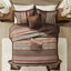 Queen Bed Red Bedspread With Geometric Leaf 5 Piece For Queen, 100%