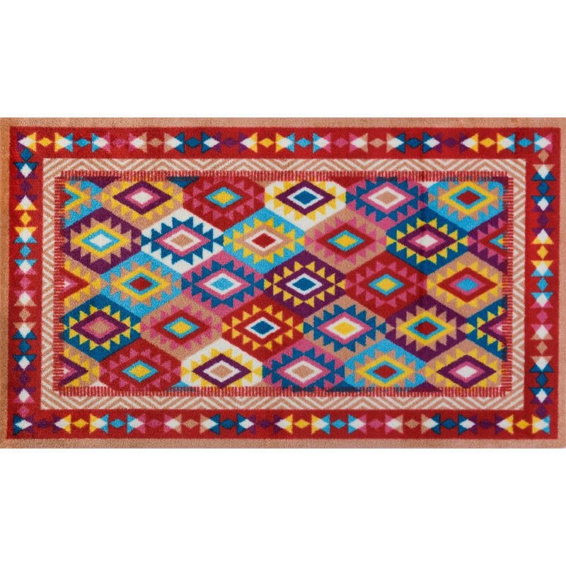 Non-Slip Indoor Doormat, Runner 80cm W x 200cm L, Red