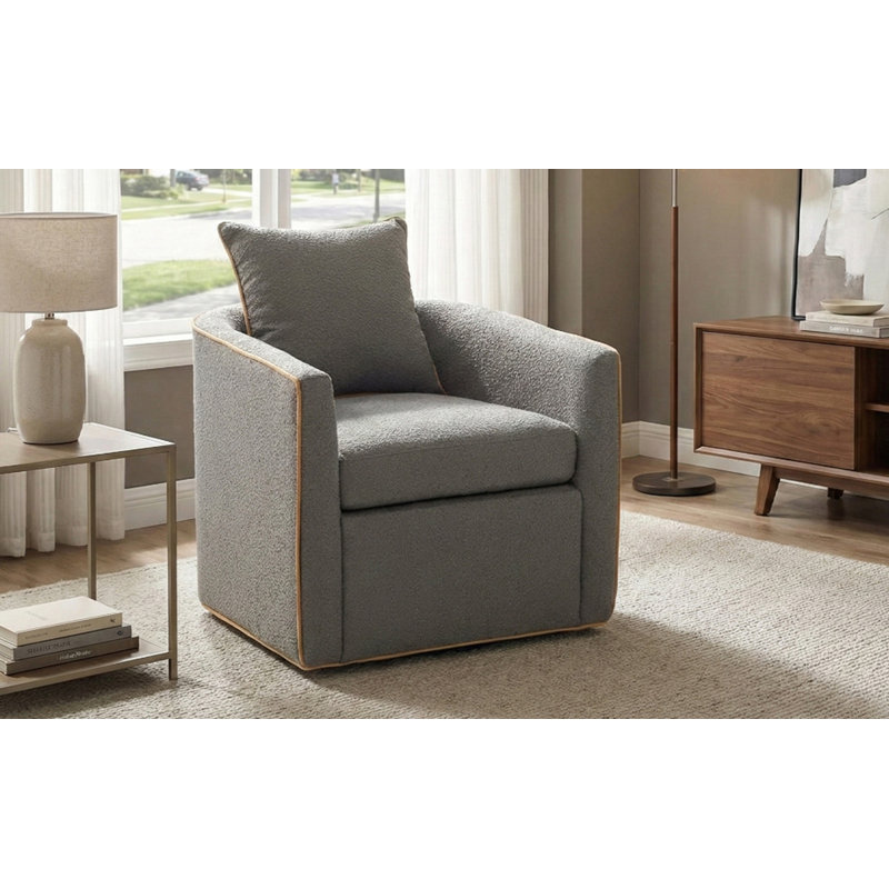 Fauteuil pivotant rembourré Fauteuil club, Gris clair