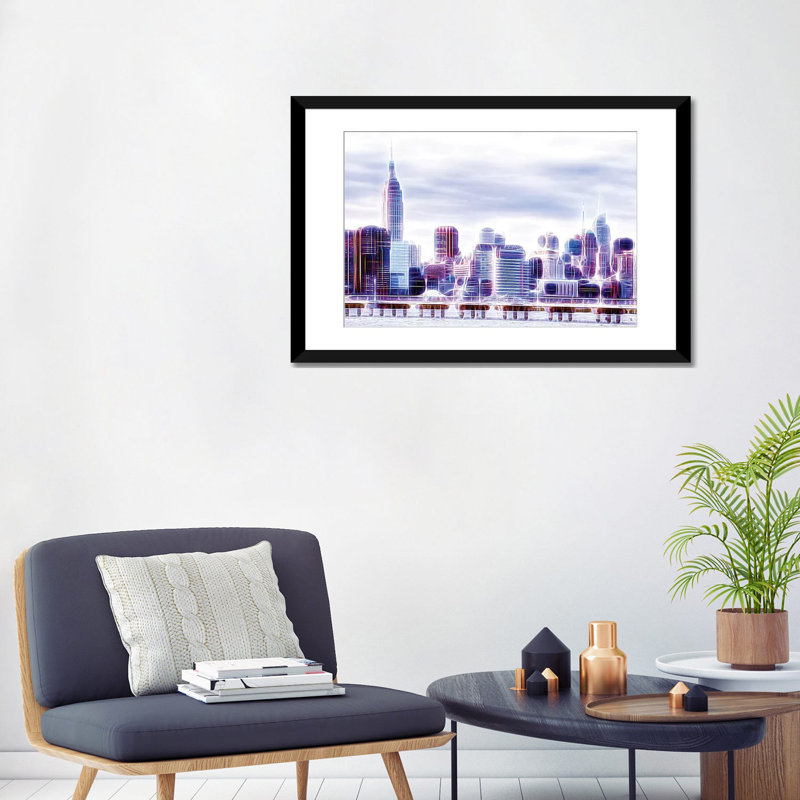 «The Skyline» par Philippe Hugonnard - reproduction d'art sur toile tendue, H 24 po x l 32 po x P 1 po, Blanc