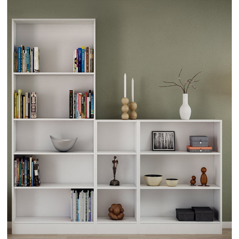 Leo Minor 203cm H x 41cm W Standard Bookcase, 107.2cm H x 79cm W x 26.7cm D, White