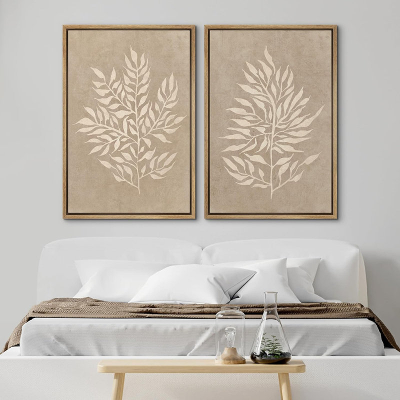 "Aérosol géométrique", 2 pièces sur toile, H 16 po x l 24 po, Encadré naturel