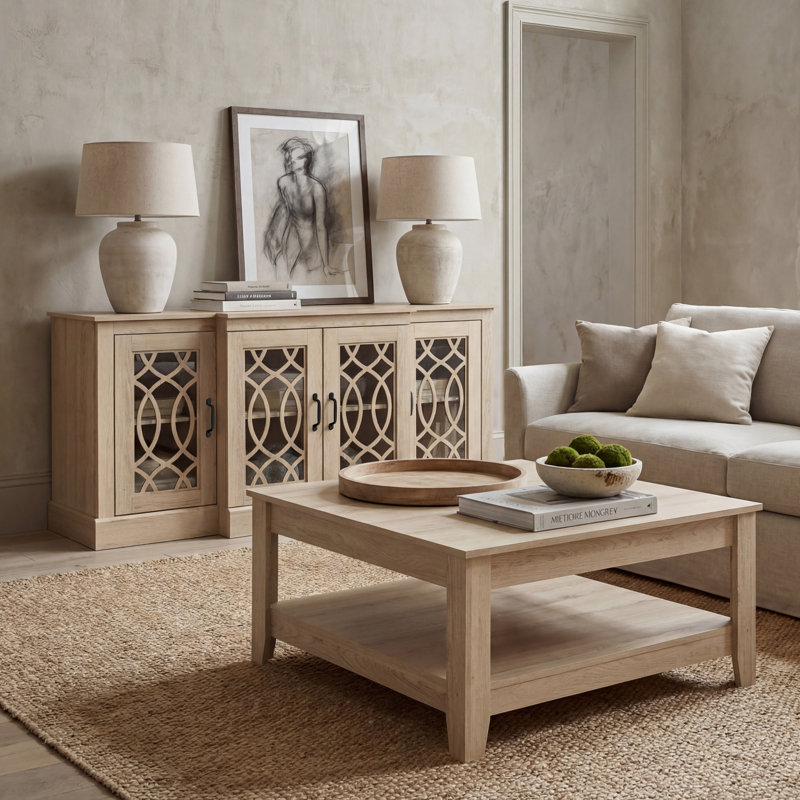 Tottenham Basilico 2 Piece Modern Sideboard And Coffee Table Set, Oslo Oak, Oslo Oak
