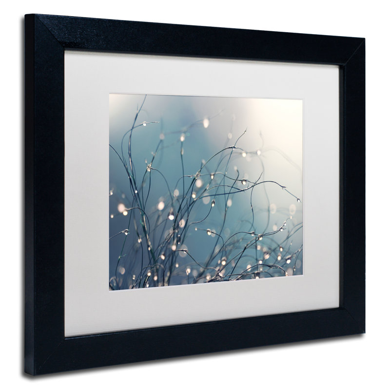 Black Framed Abstract Canvas Print with White Matte, 17" x 20"