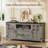 Farmhouse Tv Stand With Barn Doors And Drawers For Tvs 65 70 75" – Grey-190336543