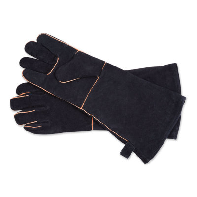 GANTS EN CUIR GRIL, NOIR