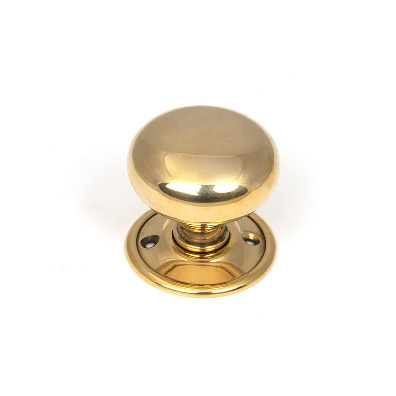 Mushroom Interior Mortise Knobset, Aged Brass
