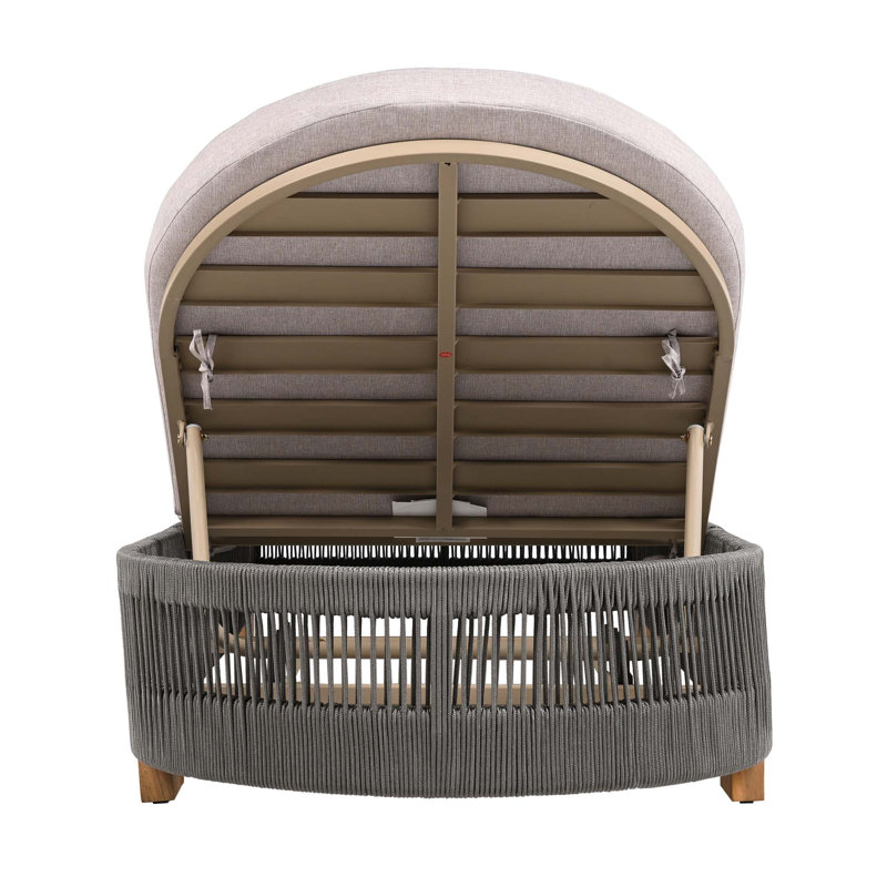 Outdoor Chaise Lounge Chair, Acacia Wood Pool Chair With Adjustable Backrest And Cushion, Outdoor Lounge Chair For Beach, Yard, Or Poolside