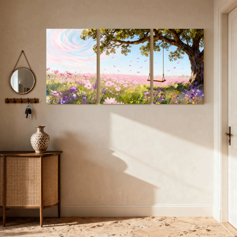 Ensemble de 3 reproductions d'art sur toile, H 30 po x l 60 po