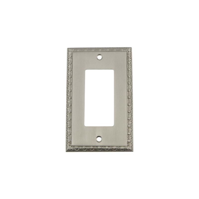 Egg and Dart 1-Gang Rocker Wall Plate, Satin Nickel