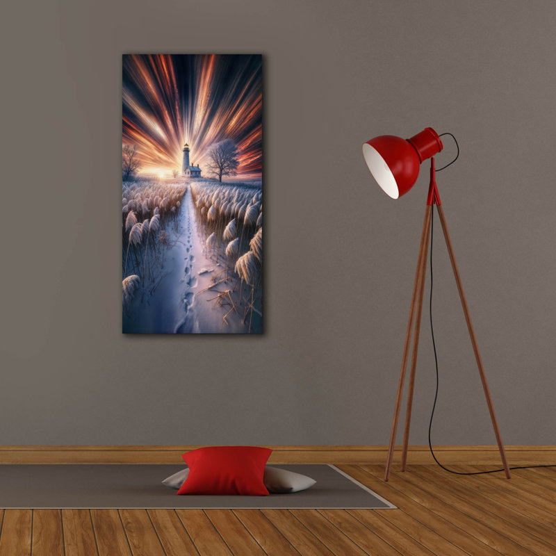 «Lighthouse Sunrise 2» par Rey Klimt, art mural sur toile, H 40 po x l 20 po x P 1,5 po