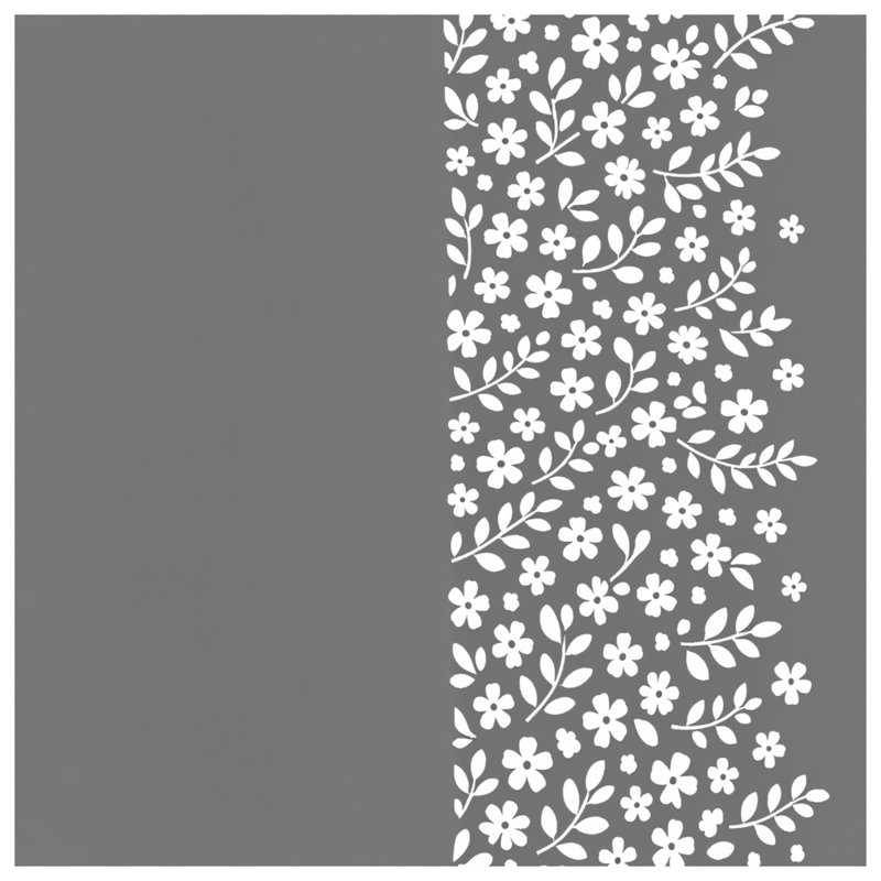 Toile de galerie blanche à motif floral en plusieurs tailles, 12 x 12 inches
