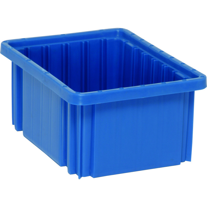 Dividable Grid Container, Blue, 5" H x 8.25" W x 11.88" D