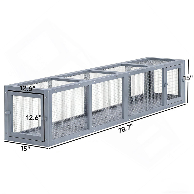 Piste pour chat d'extérieur en bois avec tunnel connectable