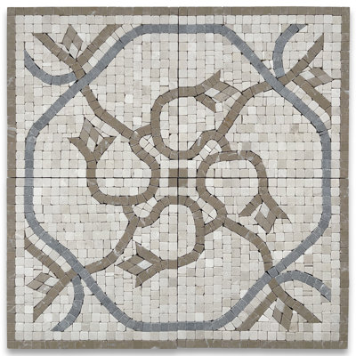 Carrelage mosaïque en marbre 7,5 po x 7,5 po Carina