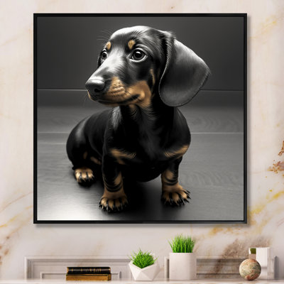 «Kanavel Portrait Of A Black Glam Dachshund», reproduction sur toile