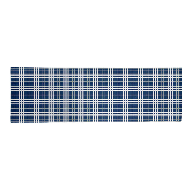 Tapis à carreaux bleu, Tapis de couloir 2 pi 6 po x 8 pi