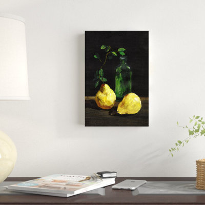 « Dark Lemon vase Still Life », reproduction d’art sur toile tendue