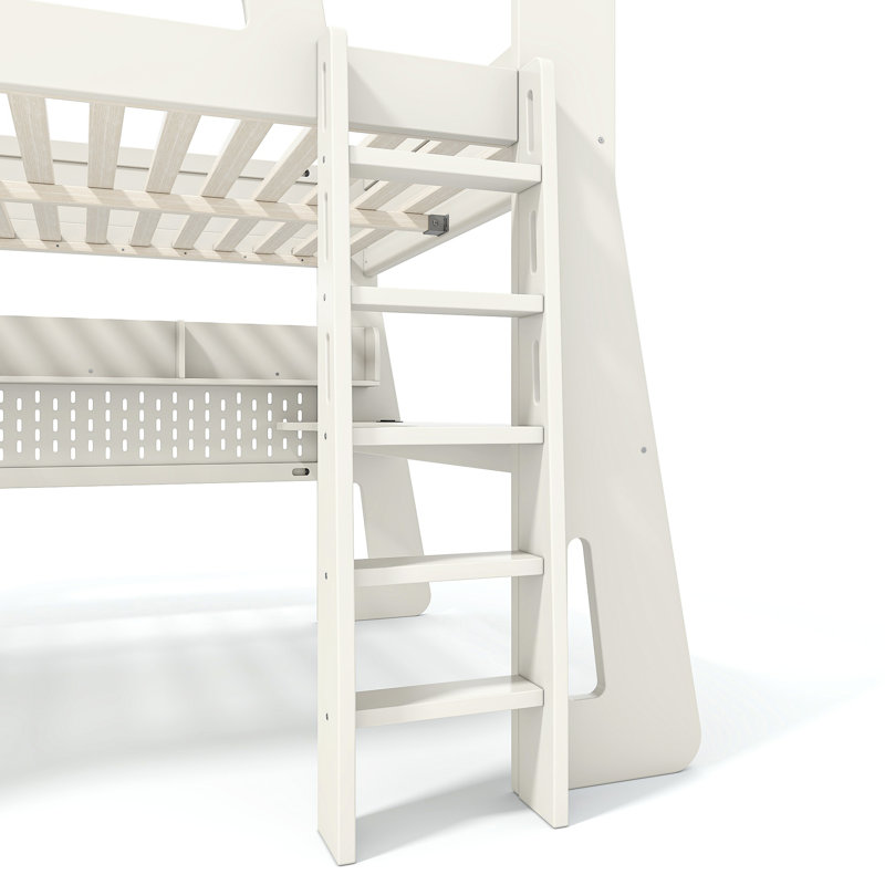 Lits doubles gain d'espace avec rangement, mezzanine de jeu en MDF pour ado, Beige